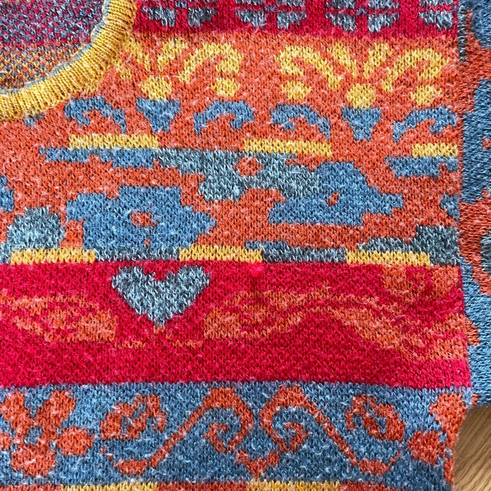 Colorful Patterned Knit Sweater - Picture 3 of 6